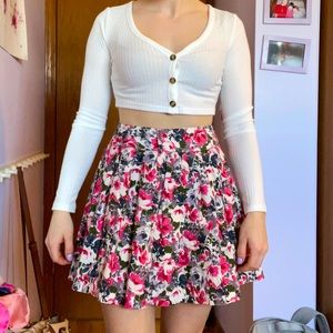 Pink Floral founce skirt